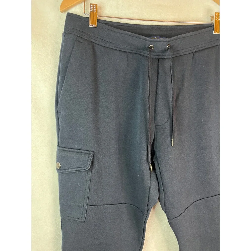 Polo Ralph Lauren Men's L Double Knit Cargo Jogger Pants Navy‎ Blue